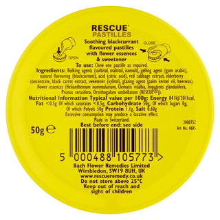 Rescue Soothing Pastilles Blackcurrant Flavour 50g