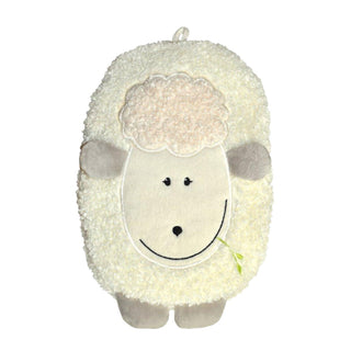 Kids Eco Hot Water Bottle with Fleece Cover - Cream Lamb