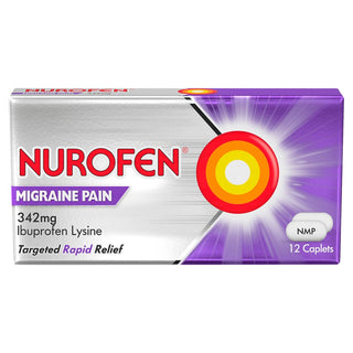Migraine Pain Ibuprofen Lysine 342mg 12 caplets