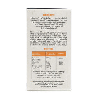 Power Shiitake Mushrooms With Holy Basil + Iron 60 Capsule