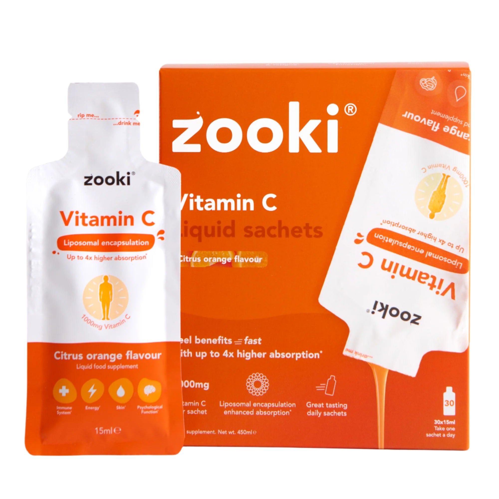 英國 Zooki® 強效脂質體維他命C (1000mg) #香橙味