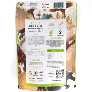 Focus Lion's Mane Mushrooms Powder With Ginseng + Omega-3 100g