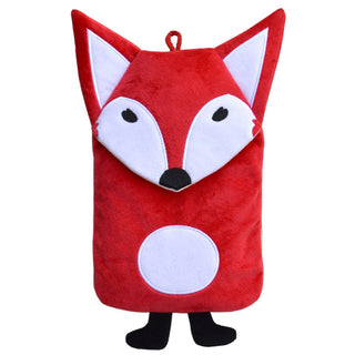 Kids Eco Hot Water Bottle with Velour Cover - Red Fox