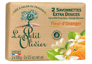 Two Extra Mild Soap Bars Orange Blossom 200g