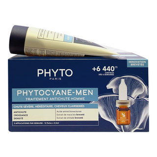 Phytocyane-Men Hair Loss Treatement 12X3.5ml & Free Invigorating Men's Shampoo 100ml