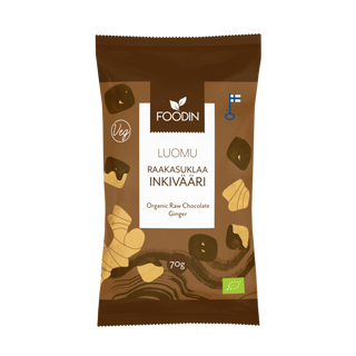 Organic Raw Chocolate Coated Ginger 70g