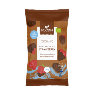 Organic Raw Chocolate No Added Sugar Strawberry 50g
