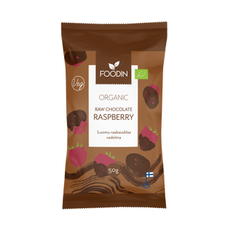 Organic Raw Chocolate Coated Raspberry 50g