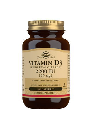 Vitamin D3 (Cholecalciferol) 2200 IU (55 µg) 100 capsules