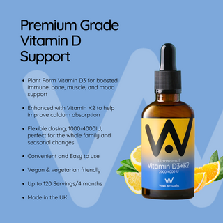 Vitamin D3 (2000-4000IU) + K2 (100-200mcg) - Liposomal Liquid Summer Citrus 60ml