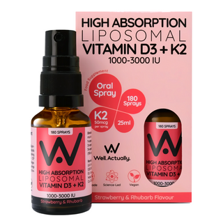 Vitamin D3 (2000 IU) + K2 (100μg) - Liposomal Spray - Strawberry Rhubarb Flavour Spray 25ml