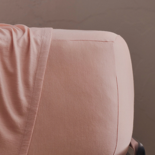 Merino Jersey Fitted Sheet - Coral Peony - Double