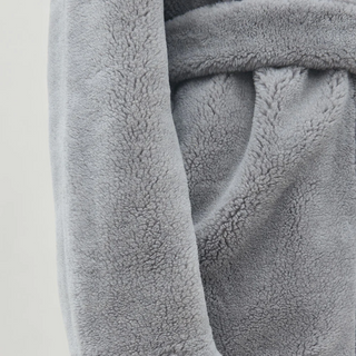 Merino Knit Fleece Bath Robe - Unisex - Platinum Slate - XS/S