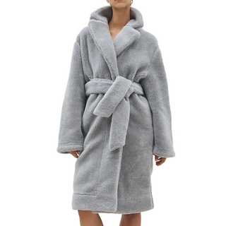 Merino Knit Fleece Bath Robe - Unisex - Platinum Slate - XL