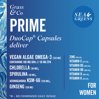 Prime Vegan Omega Sea Greens Capsules For Women 30 Capsule