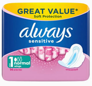 Sensitive Normal Ultra Sanitary Pads with Wings 14 Pads