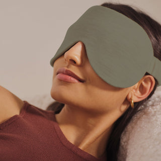 Merino Jersey Sleep Mask - Olive Grove