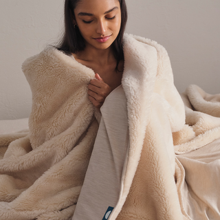Merino Knit Fleece Calming Blanket - Tropical Sand - Double