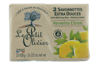 LE PETIT OLIVIER Two Extra Mild Soap Bars Verbena Lemon 200g