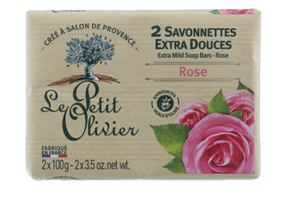 LE PETIT OLIVIER Two Extra Mild Soap Bars Rose 200g