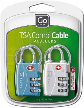GO TRAVEL TSA Combi Cable Padlocks 2 units