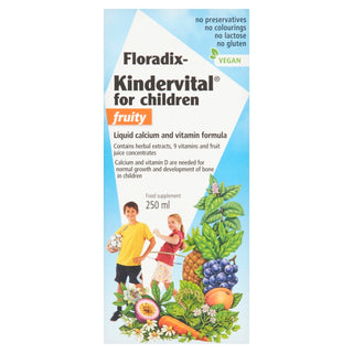 Kindervital for Children Fruity Liquid Calcium and Vitamin Formula 250ml