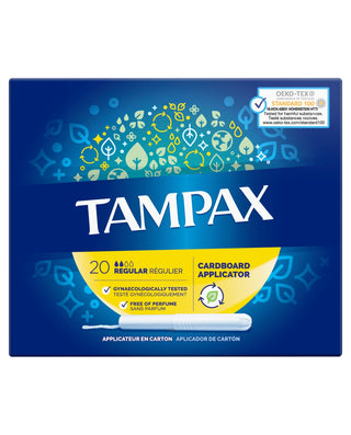 TAMPAX Regular Tampons Applicator Cardboard 20 units