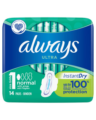 ALWAYS Ultra Normal (Size 1) Sanitary Towels Wings 14 pads