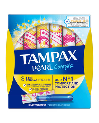 TAMPAX Pearl Compak Regular Tampons Applicator 8 units
