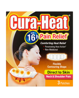 CURA-HEAT Pain Relief Neck & Shoulder Pain Patches 3 patches