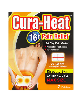 CURA-HEAT Pain Relief Acute Back Pain Max Size Patches 2 patches