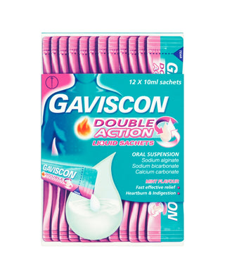 GAVISCON Double Action Liquid Sachets Mint Flavour 12 sachets