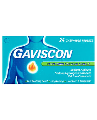GAVISCON Peppermint Flavour Chewable 24 tablets