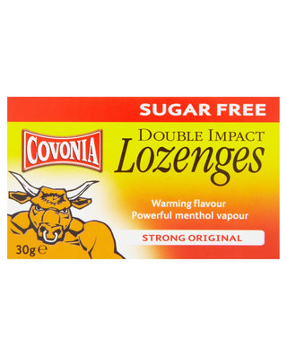 COVONIA Sugar Free Double Impact Lozenges Strong Original 30g