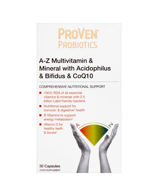 PROVEN Probiotics A-Z Multivitamin & Mineral with Acidophilus & Bifidus & CoQ10 30 capsules