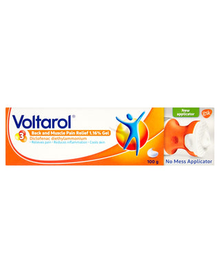 VOLTAROL Back and Muscle Pain Relief Gel with No Mess Applicator 1.16% 100g