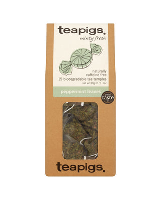 TEAPIGS Peppermint Leaves Biodegradable Tea Temples 15 sachets