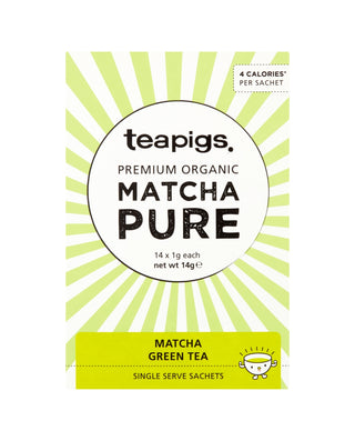 TEAPIGS Premium Organic Matcha Pure Green Tea 14 sachets