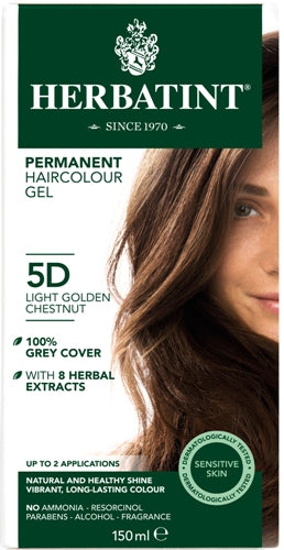 5D Light Golden Chestnut Permanent Hair Colour Gel 150ml