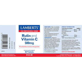 Rutin & Vitamin C 500mg + Bioflavonoids 90 tablets