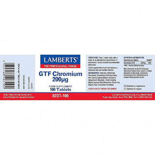 GTF Chromium 200µg 100 tablets