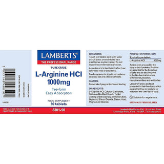 L-Arginine HCl 1000mg 90 tablets