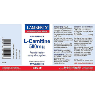 L-Carnitine 500mg 60 tablets