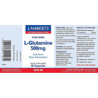 L-Glutamine 500mg 90 capsules