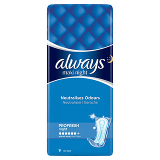 ALWAYS Maxi Profresh Night Sanitary Towels Without Wings 9 units