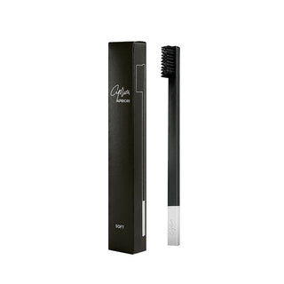 Slim Black Silver Soft Toothbrush