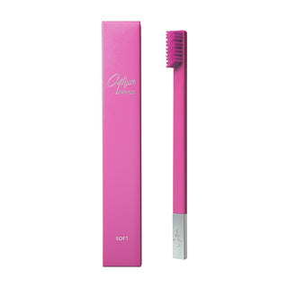 Slim Bubblegum Pink Silver Soft Toothbrush