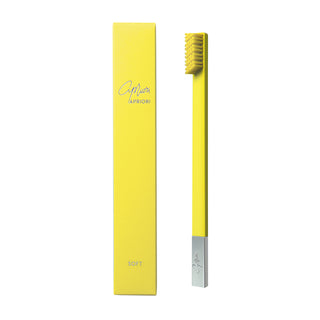 Slim Sunflower Yellow Silver Soft Toothbrush