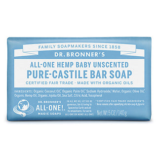 DR BRONNER'S Pure-Castile Bar Soap - Baby Unscented 140g