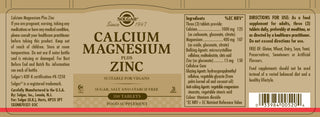 Calcium Magnesium Plus Zinc 100 tablets